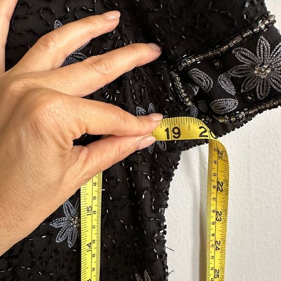 Black Vintage 80s beaded Cote d’Azur short sleeve top - Picture 5 of 5